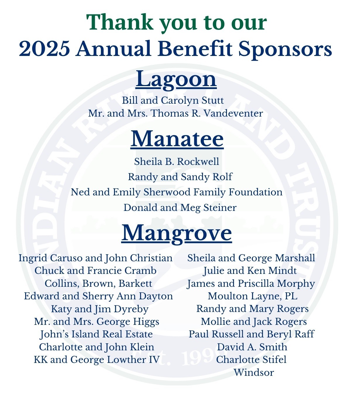 2025 Annual Benefit Sponsors