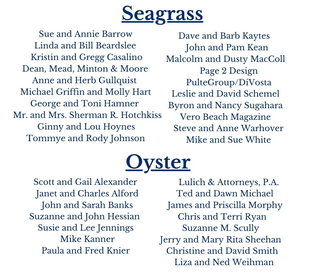 2025 Annual Benefit Sponsors