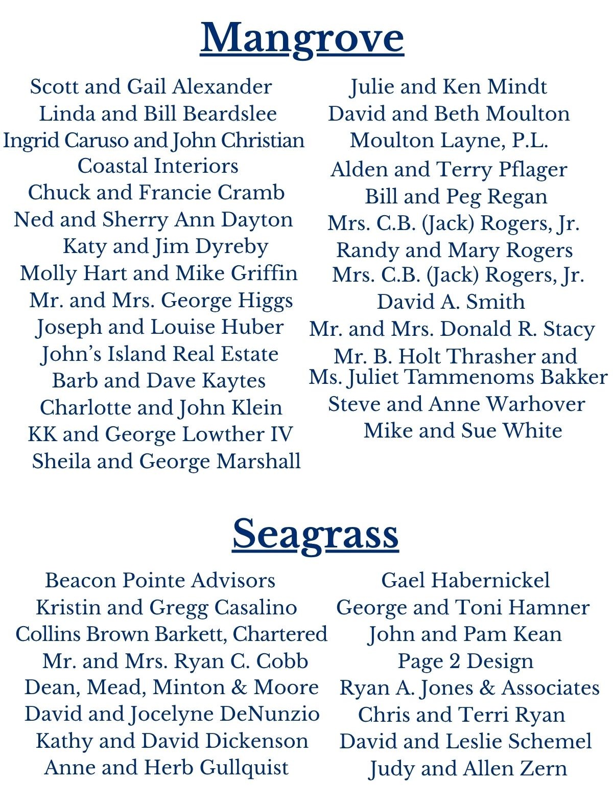 2026 Annual Benefit Sponsors
